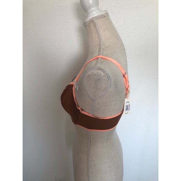 Aerie Smoothez Brown and Coral Unlined Underwire Full Coverage Bra 38D - Picture 3 of 5